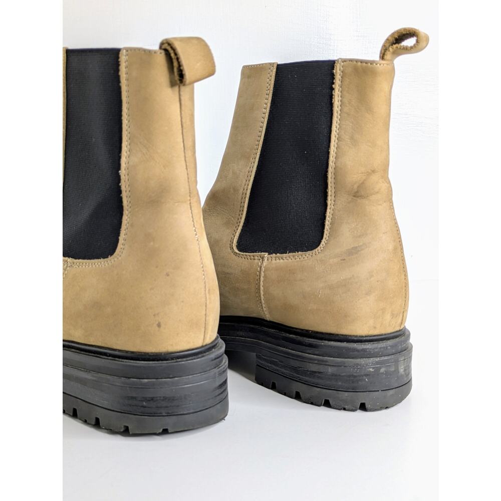 Jenni Kayne Brooklyn Lug Chelsea Boot 39 Walnut Tan Suede Leather Pull On 8.5 - Picture 11 of 14
